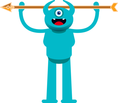 Tek Göz Canavarı Karakteri Oku Tutma İllüstrasyonu