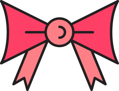 Pembe Dekoratif Papyon Çizimi