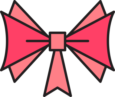 Pembe Dekoratif Papyon Çizimi