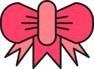 Pembe Dekoratif Papyon Çizimi