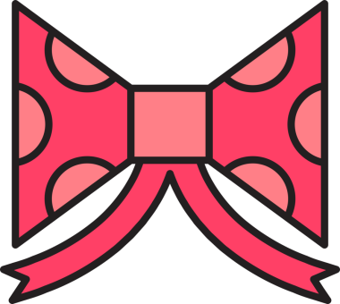 Pembe Dekoratif Papyon Çizimi