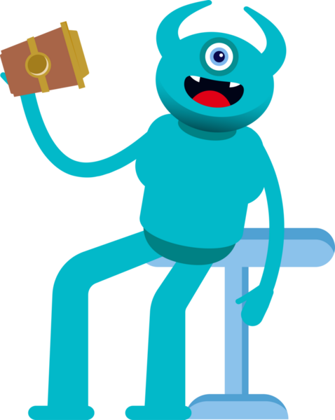 Tek Göz Canavarı Karakteri Kahve İçiyor