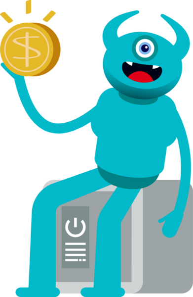 Bir Göz Canavarı Karakteri Güvenli ve Doları Tutuyor