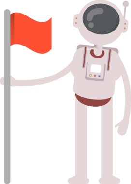 Astronot Karakteri Tutma Bayrağı