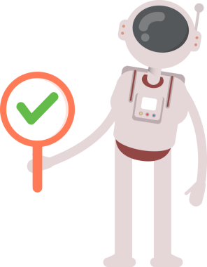 Astronot Karakteri Denetim İşaretini Gösteriyor