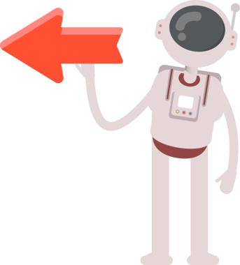 Astronot Karakteri ve Ok İşareti