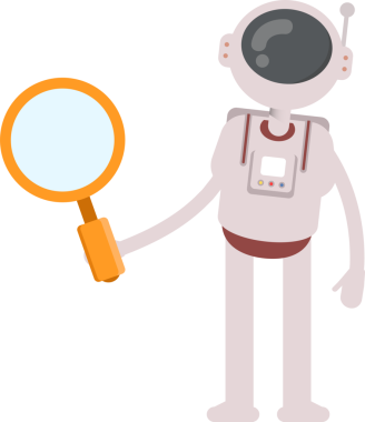 Astronot Karakteri Tutma Büyüteci