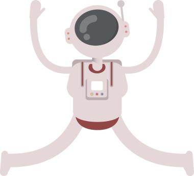 Astronot Karakteri Rahatlatıcı ve Sıçrayan Resimler