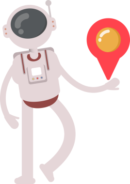 Astronot Karakteri Harita İğnesi Tutucu
