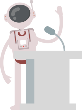 Astronot Karakteri Podyumda Konuşuyor