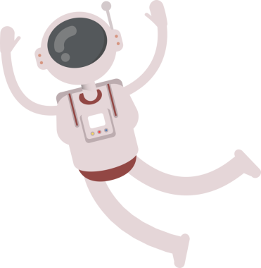 Astronot Karakteri Rahatlama ve Atlama