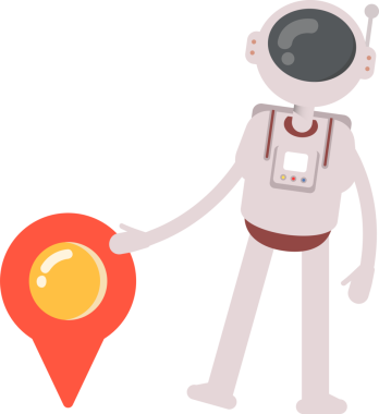 Astronot Karakteri ve Konum İğnesi