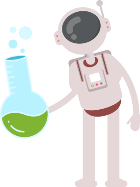 Astronot Karakter Tutucu Laboratuar Şişesi