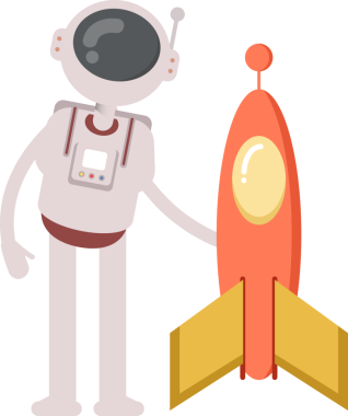Astronot Karakteri ve Roketi