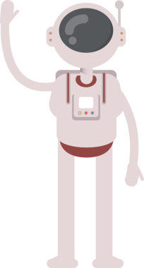 Astronot Karakteri Selamlama Clipart