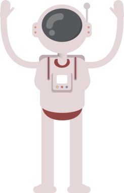 Astronot Karakteri Ellerinizi Kaldırın