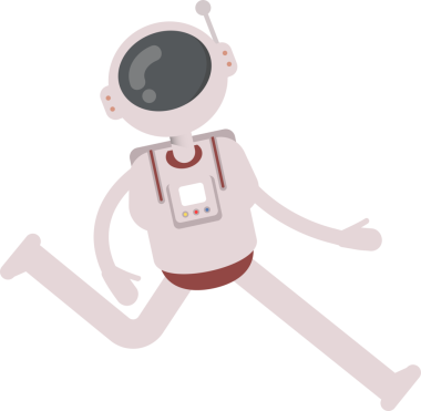 Astronot Karakteri Yürüyen Clipart