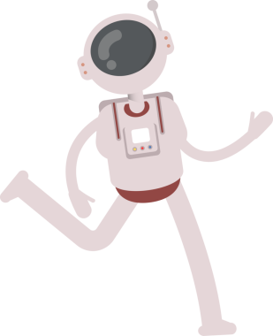 Astronot Karakteri Çalışan Clipart