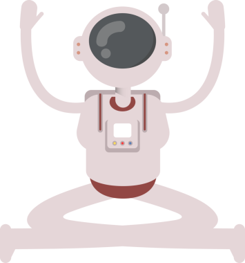 Astronot Oturan Çizim Karakteri