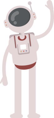 Astronot Karakteri Yükselen El İllüstrasyonu