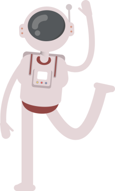 Astronot Karakteri Rahatlatıcı Çizim