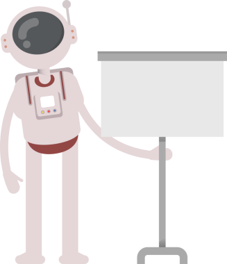 Astronot Karakteri Sunar Whiteboard