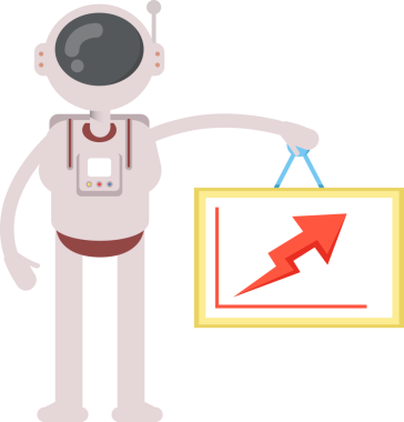 Astronot Karakter Tutucu Ok Çizelgesi