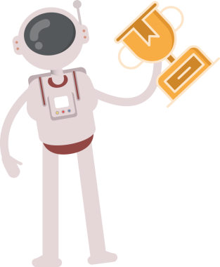 Astronot Karakteri Bekleme Kupası