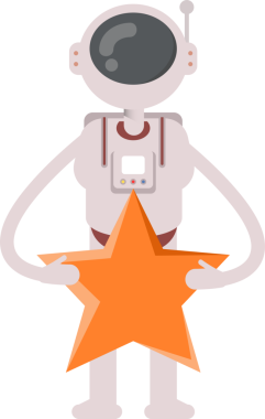 Astronot Karakteri Tutucu Yıldızı