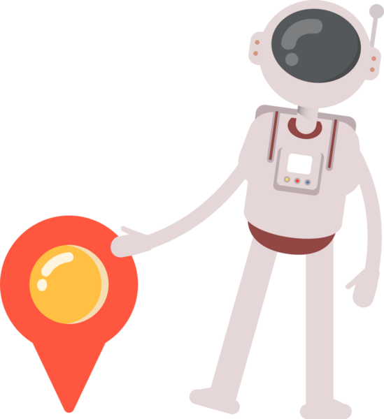Astronot Karakteri ve Konum İğnesi