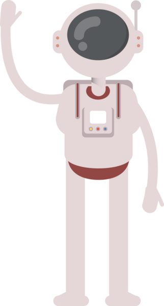 Astronot Karakteri Selamlama Clipart