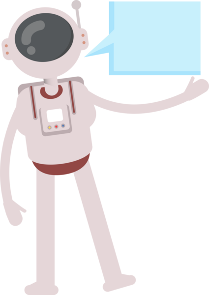 Astronot Karakteri ve Konuşma Baloncuğu