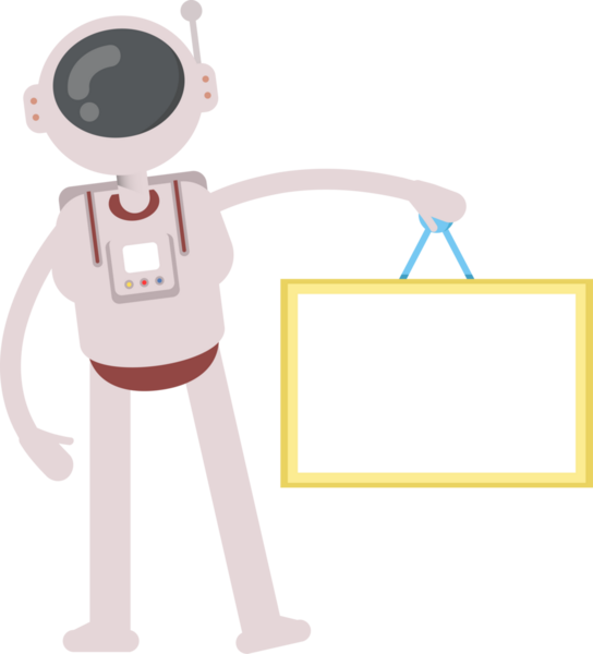 Astronot Karakteri Boş İmza Tutuyor