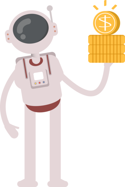 Astronot Karakteri Dolarlık Bozukluklar Tutuyor