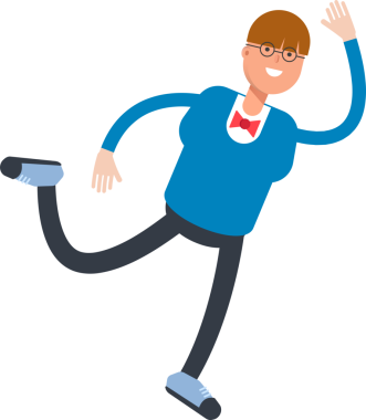 Bowtie Suit Karakterli Çocuk Zıplama ve Uçma