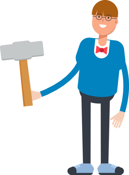 Bowtie Suit Karakterli Çocuk Çekiç Tutma Aracı