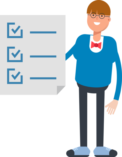 Bowtie Suit Karakteri ve Kontrol Listesi Belgesi Olan Çocuk