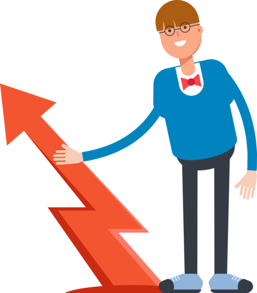 Bowtie Suit Karakteri ve Ok Çizelgesi olan çocuk