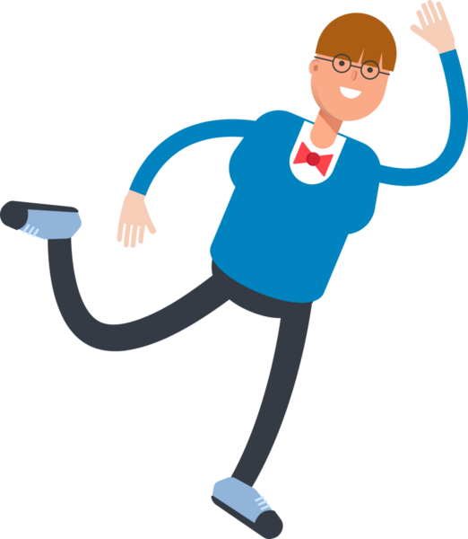 Bowtie Suit Karakterli Çocuk Zıplama ve Uçma