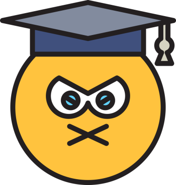 Dilsiz ve Huysuz Öğrenci Emoji İllüstrasyonu