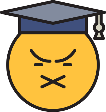 Dilsiz ve Huysuz Öğrenci Emoji İllüstrasyonu