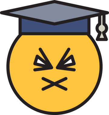 Dilsiz ve Huysuz Öğrenci Emoji İllüstrasyonu