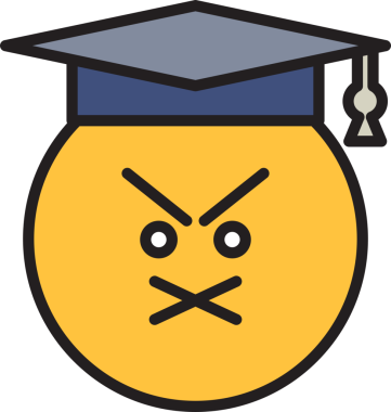 Dilsiz ve Huysuz Öğrenci Emoji İllüstrasyonu