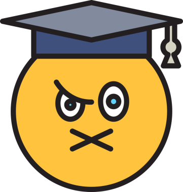 Dilsiz ve Huysuz Öğrenci Emoji İllüstrasyonu