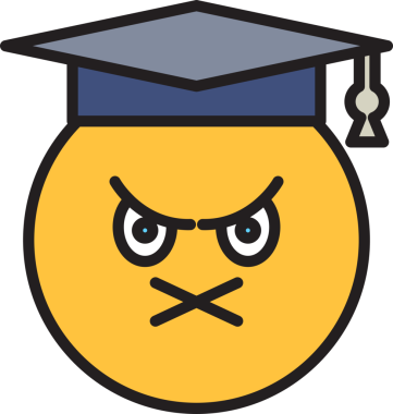 Dilsiz ve Huysuz Öğrenci Emoji İllüstrasyonu