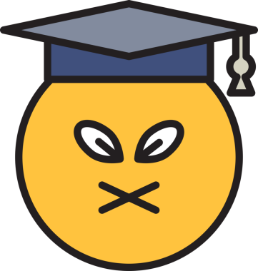 Dilsiz ve Huysuz Öğrenci Emoji İllüstrasyonu