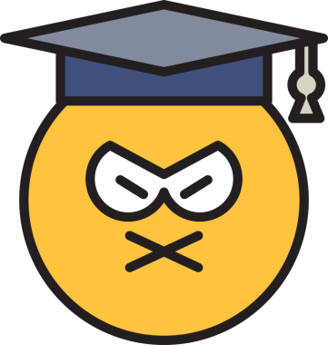 Dilsiz ve Huysuz Öğrenci Emoji İllüstrasyonu