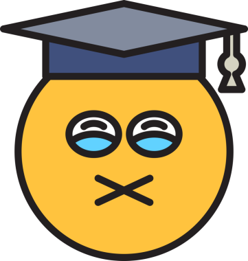 Dilsiz ve Huysuz Öğrenci Emoji İllüstrasyonu