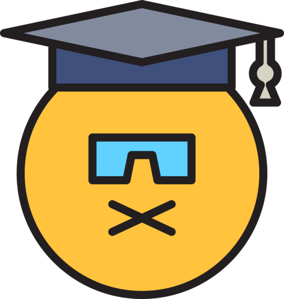 Dilsiz ve Huysuz Öğrenci Emoji İllüstrasyonu