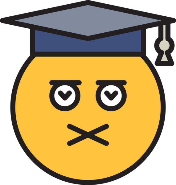 Dilsiz ve Huysuz Öğrenci Emoji İllüstrasyonu